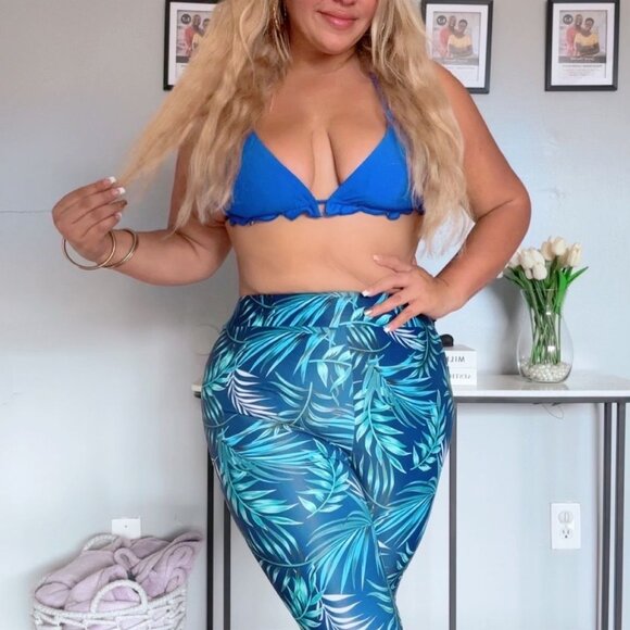 Floral workout leggings with built-in panties / or as a swimsuit PLUS SIZE 2025 - Picture 11 of 12